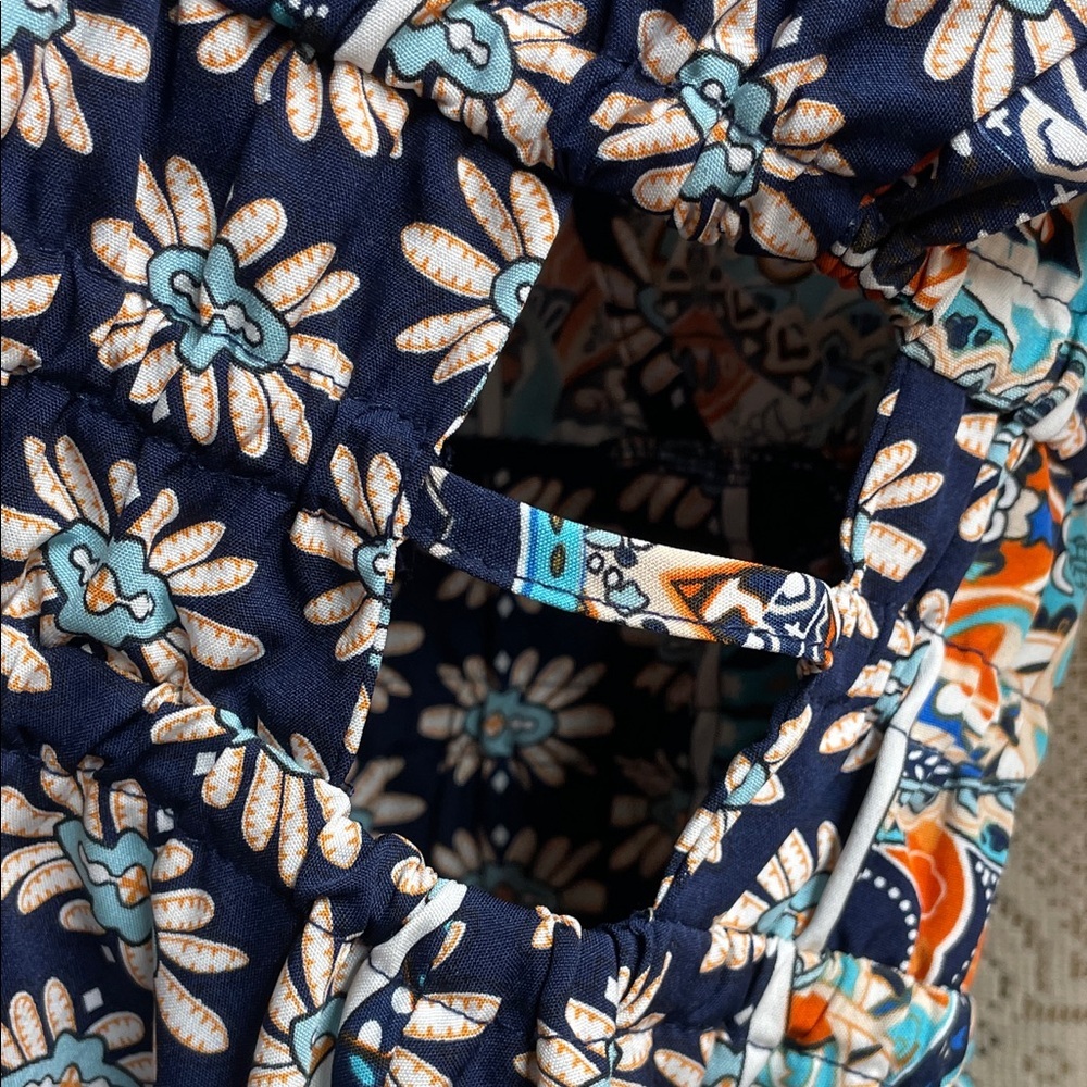 SHEIN Bohemian Blue and Orange Patterned Dress - Picture 3 of 6